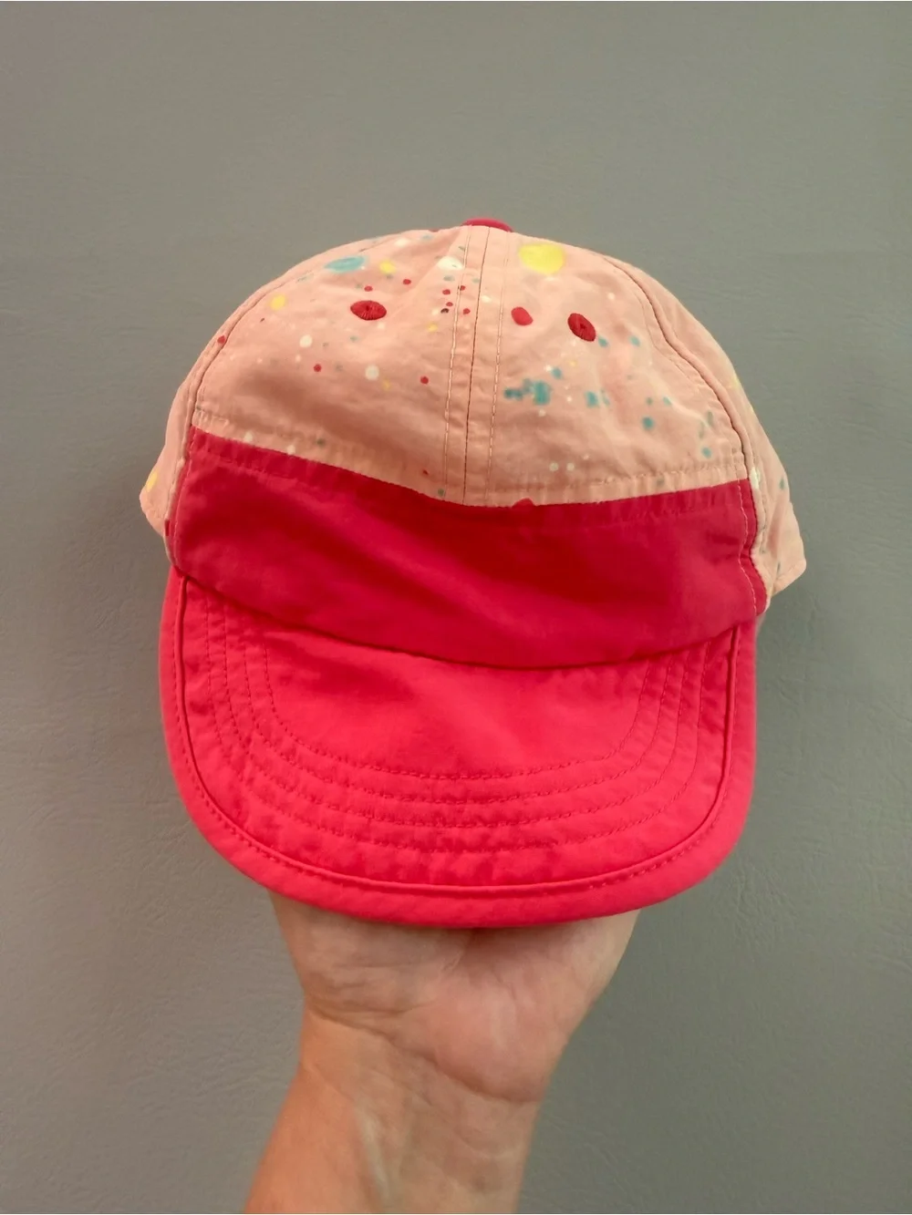 Patagonia Girls Nylon Ball Cap Hat Pink Splatter 5T - Light weight quick dry